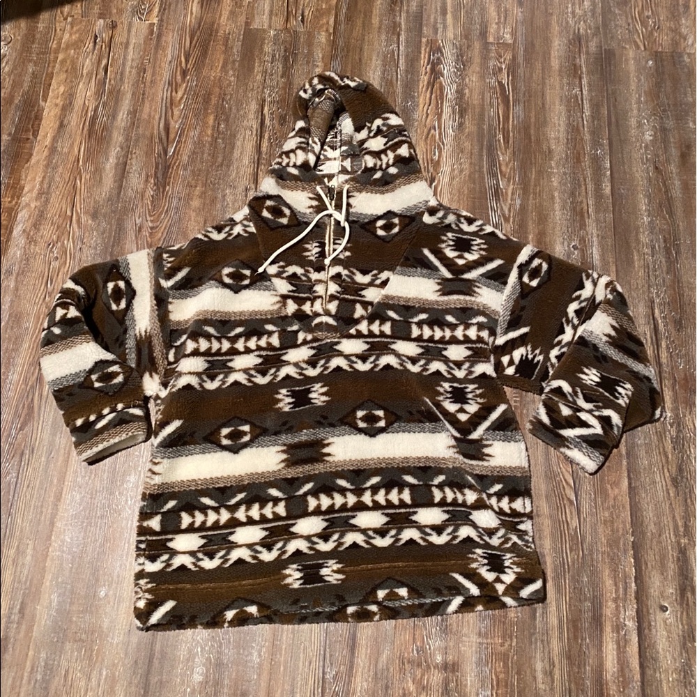 Vintage 80s half zip Aztec Navajo print fleece